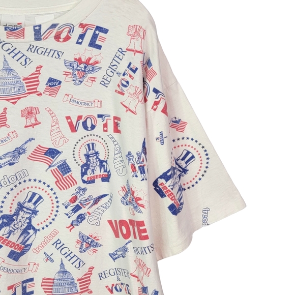 Vote Rights USA Uncle Sam All Over Print AOP Vintage Single Stitched Tee XL - Picture 7 of 16